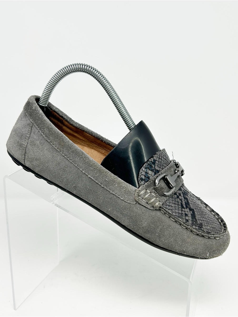 Vionic Dayna Loafers Womens Gray Snake Print Slip On Comfort Footbed Size 7.5